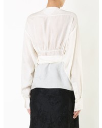 Белая блузка с длинным рукавом от MS MIN