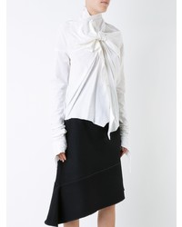 Белая блузка с длинным рукавом от Aganovich