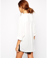 Белая блузка с длинным рукавом от Bardot