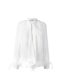 Белая блузка с длинным рукавом от Christopher Kane