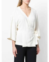 Белая блузка с длинным рукавом от Theory