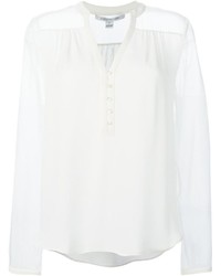 Белая блузка с длинным рукавом от Diane von Furstenberg