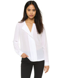 Белая блузка с длинным рукавом от DKNY