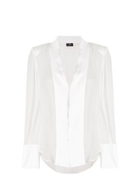 Белая блузка с длинным рукавом от Elisabetta Franchi