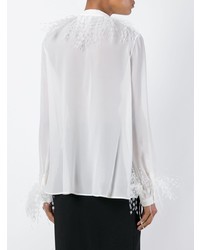 Белая блузка с длинным рукавом от Christopher Kane