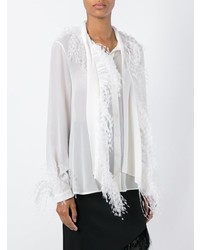 Белая блузка с длинным рукавом от Christopher Kane