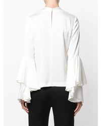 Белая блузка с длинным рукавом от Galvan
