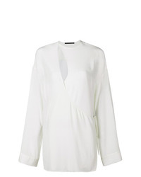 Белая блузка с длинным рукавом от Haider Ackermann