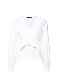 Белая блузка с длинным рукавом от Josie Natori