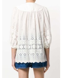 Белая блузка с длинным рукавом от Zimmermann