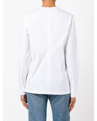 Белая блузка с длинным рукавом от Prada