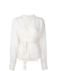 Белая блузка с длинным рукавом от MS MIN
