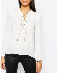 Белая блузка с длинным рукавом от Lipsy