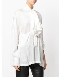 Белая блузка с длинным рукавом от Ann Demeulemeester