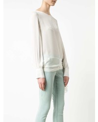 Белая блузка с длинным рукавом от Thomas Wylde