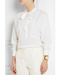 Белая блузка с длинным рукавом от Agnona