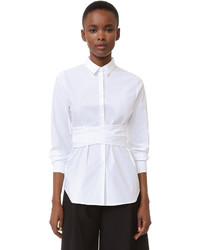 Белая блузка с длинным рукавом от Rochas