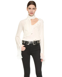 Белая блузка с длинным рукавом от Rodarte