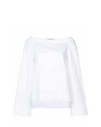 Белая блузка с длинным рукавом от Rosetta Getty