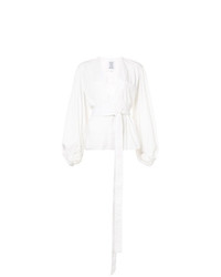 Белая блузка с длинным рукавом от Rosie Assoulin