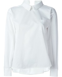 Белая блузка с длинным рукавом от Sacai