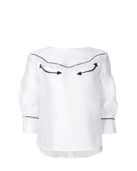 Белая блузка с длинным рукавом от Sacai
