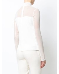 Белая блузка с длинным рукавом от Sally Lapointe