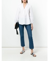 Белая блузка с длинным рукавом от Vince