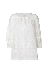 Белая блузка с длинным рукавом от Zimmermann