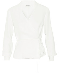 Белая блузка с длинным рукавом