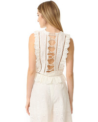 Белая блузка с люверсами от Zimmermann