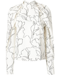Белая блузка с принтом от Carven