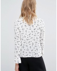 Белая блузка с принтом от Warehouse