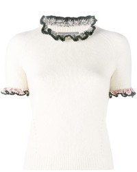Белая блузка с рюшами от Alexander McQueen