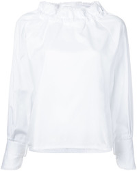 Белая блузка с рюшами от Atlantique Ascoli