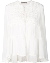 Белая блузка с рюшами от Ermanno Scervino