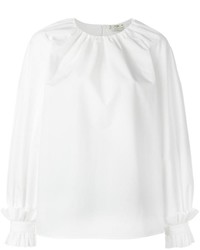 Белая блузка с рюшами от Fendi