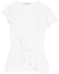 Белая блузка с рюшами от Givenchy