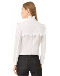 Белая блузка с рюшами от Nina Ricci