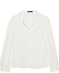 Белая блузка с рюшами от Maje