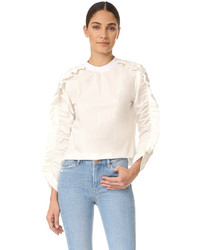 Белая блузка с рюшами от MSGM