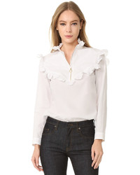 Белая блузка с рюшами от Nina Ricci