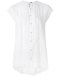 Белая блузка с рюшами от Pas De Calais