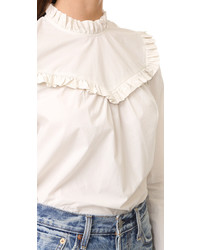 Белая блузка с рюшами от Rebecca Taylor