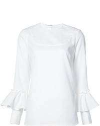 Белая блузка с рюшами от Rebecca Vallance