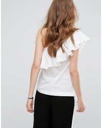 Белая блузка с рюшами от Warehouse