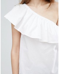 Белая блузка с рюшами от Warehouse