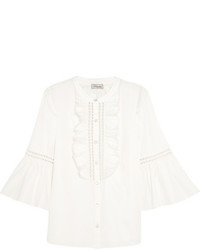 Белая блузка с рюшами от Temperley London