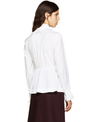 Белая блузка с рюшами от Fendi