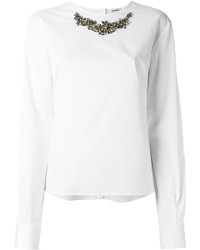 Белая блузка с украшением от P.A.R.O.S.H.